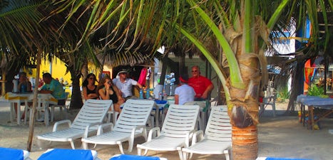 Sitting in front of the Tropicante in Costa Maya..