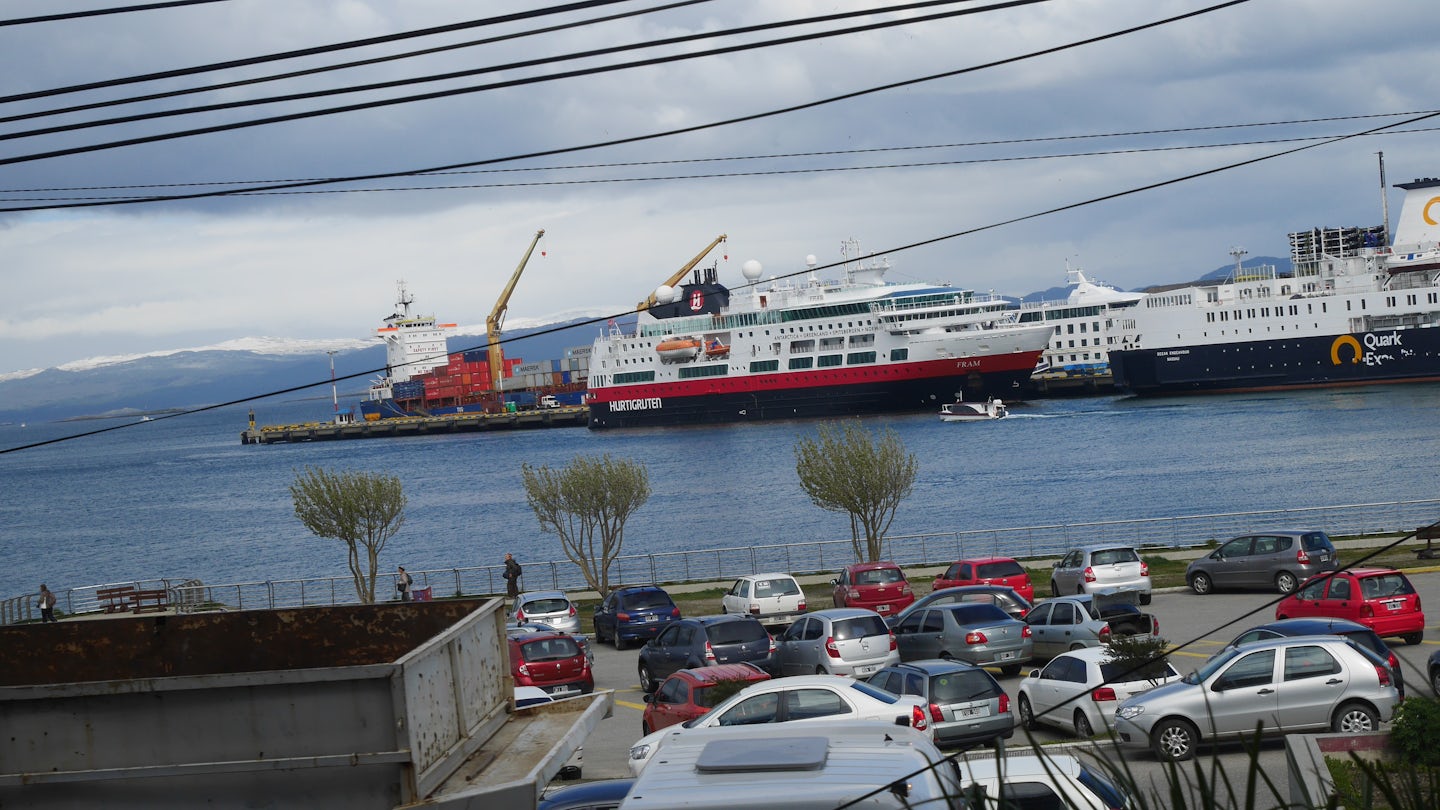 The Fram parked at the port of Ushuaia