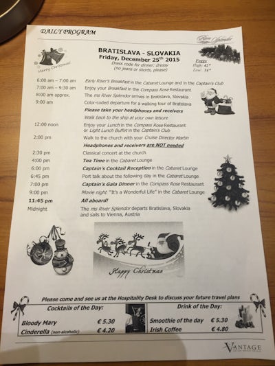 Christmas Day schedule