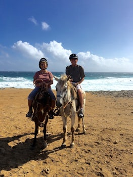 Horseback riding on the beach