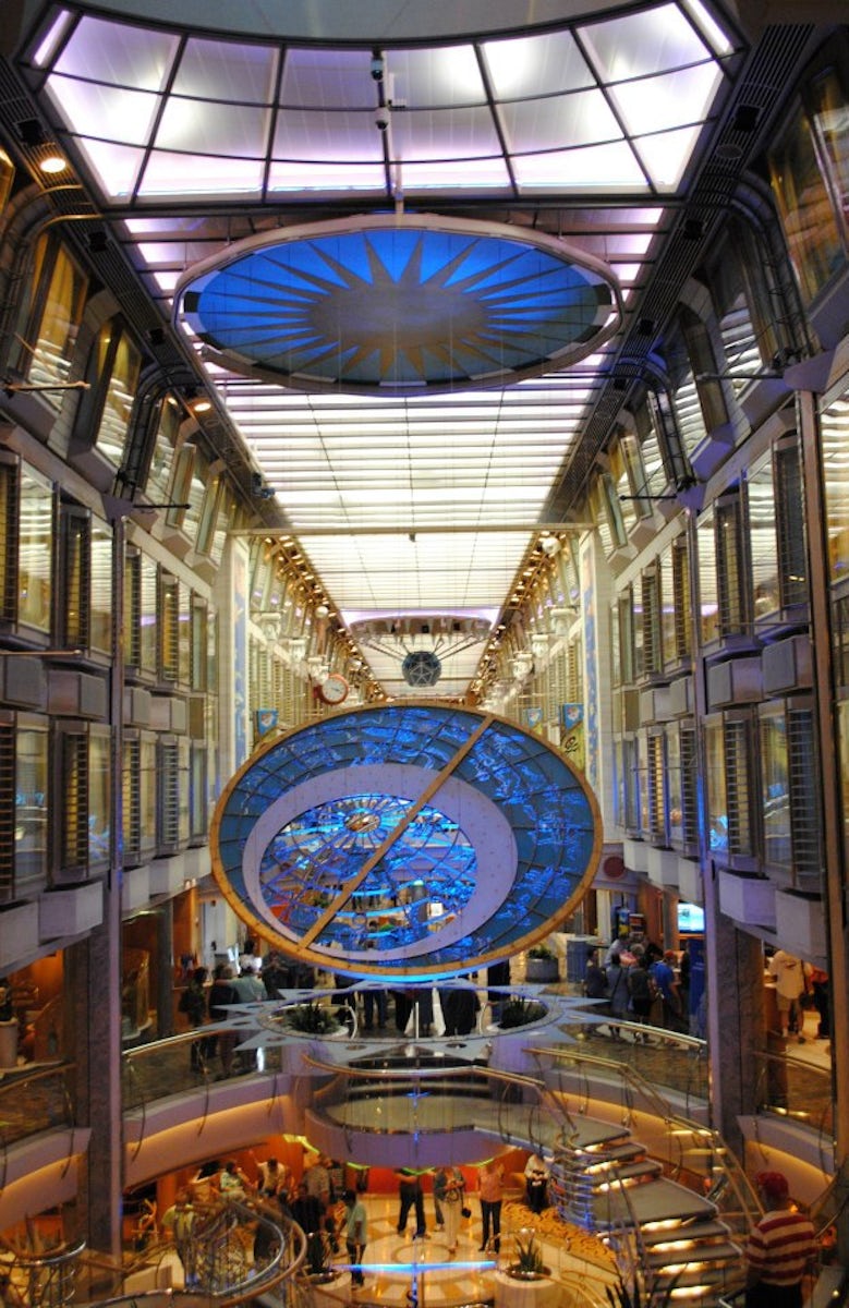 The promenade on board is impressive and shows how large the ship with shop