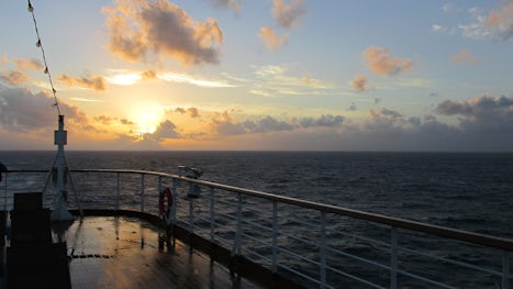 Off the rear of the Zuiderdam approaching Cozumel