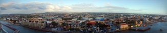 A panorama of Bonaire from our balcony.