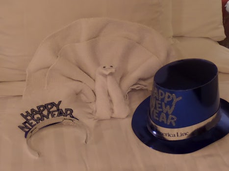 Even the towel animal was involved in New Year's Eve