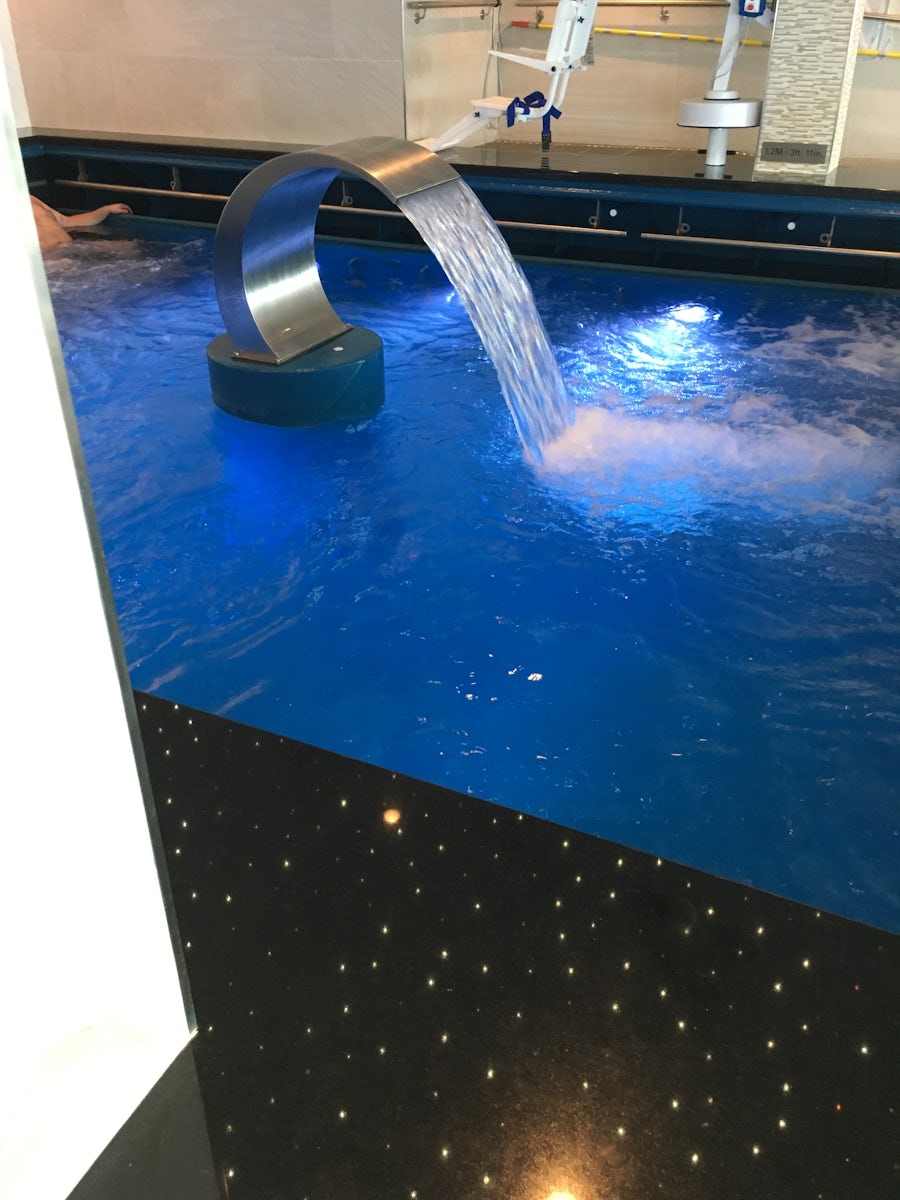 Thalossatherapy pool in spa. $200 per person for spa privileges during the cruise. Worth it since everywhere else is super crowded.