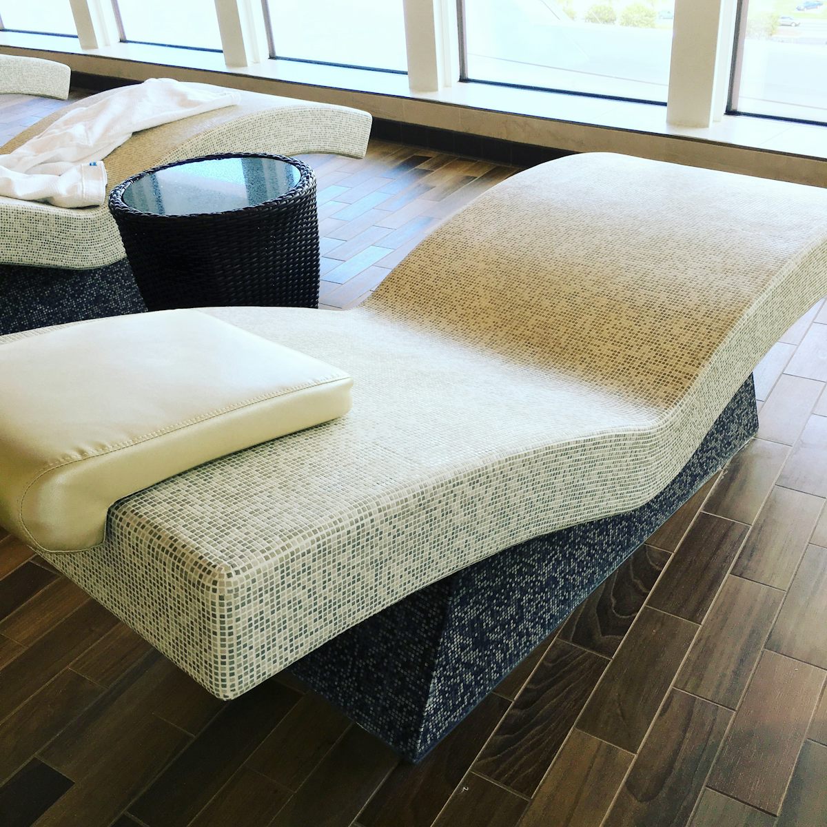 Heated Marble lounger in the spa. $200 per person for spa privileges during the cruise. Worth it since everywhere else was incredibly crowded.