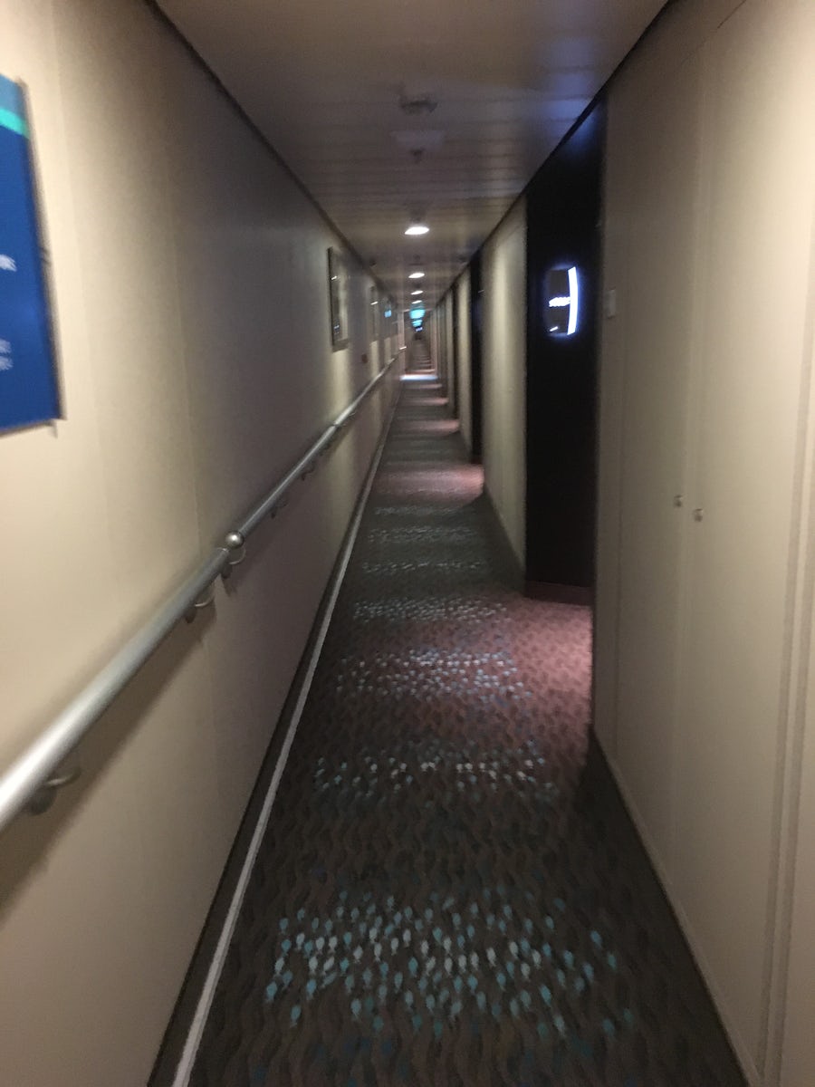 Dark, unadorned hallways. Pretty standard.