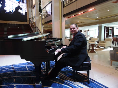 Andras, the fantastic pianist on board - in the Living Room area
