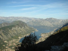 Kotor, Montenegro: Looking down from the mountains to where our ship is doc