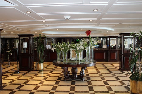 The lobby with fresh flowers al the time.  Twenty four hours front desk.