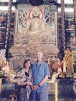 In the temple with Buddha