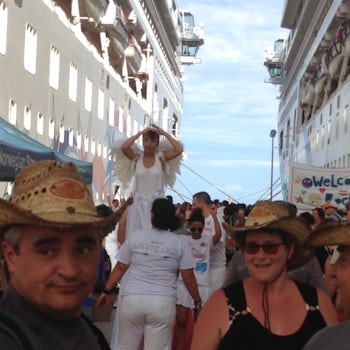 Costa maya pier party with our sister ship the Star