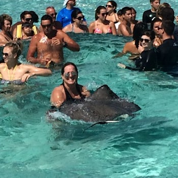 Getting to know my new best friend, this was a female stingray that I had t