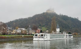 On the Viking Mani cruising north along the Rhine in Germany, between Mainz and Koblenz