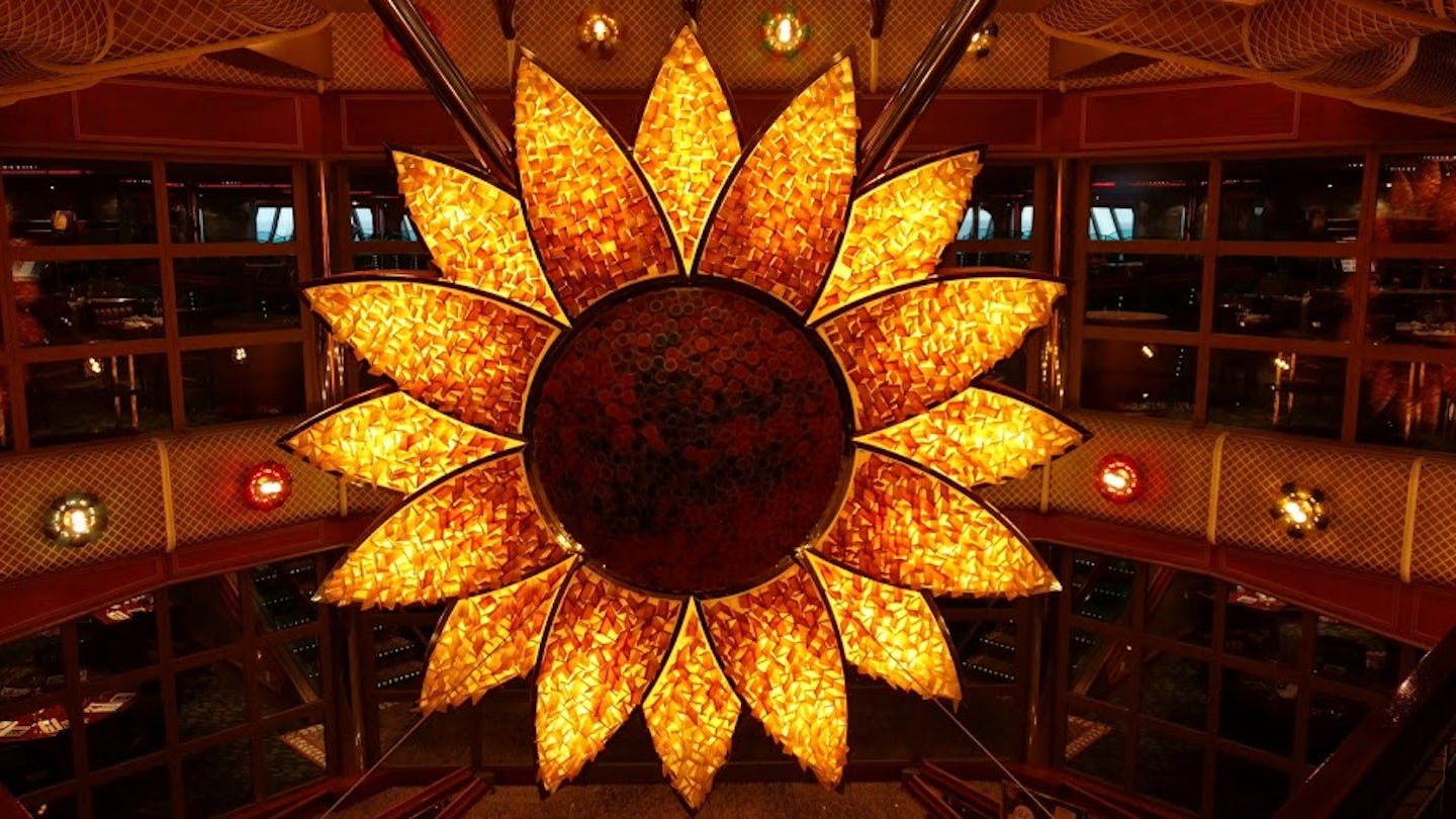 The Sunflower Atrium, just outside the Monet Restaurant in the aft part of the ship