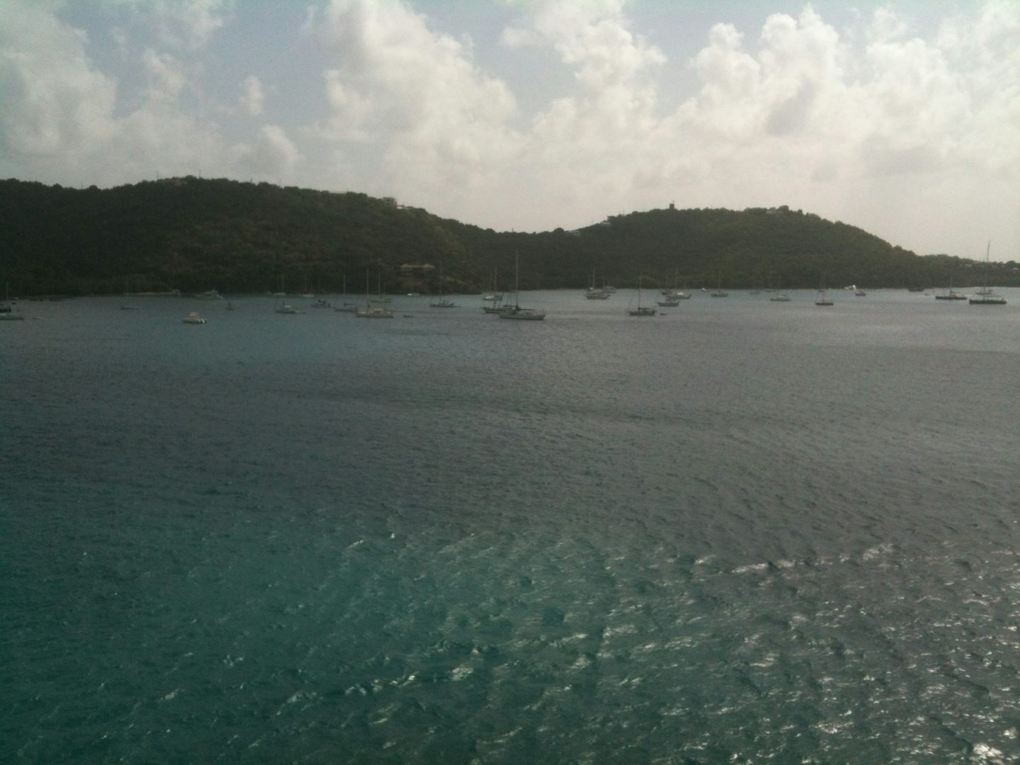 View from our stateroom docked in St. Thomas.