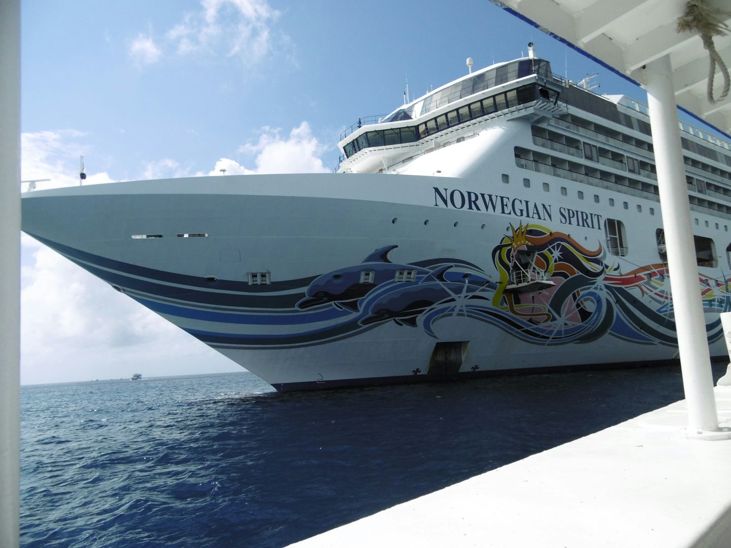 NCL Spirit photo taken from tender in George Town, Cayman Islands