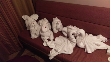 Our towel family smiles for the camera.