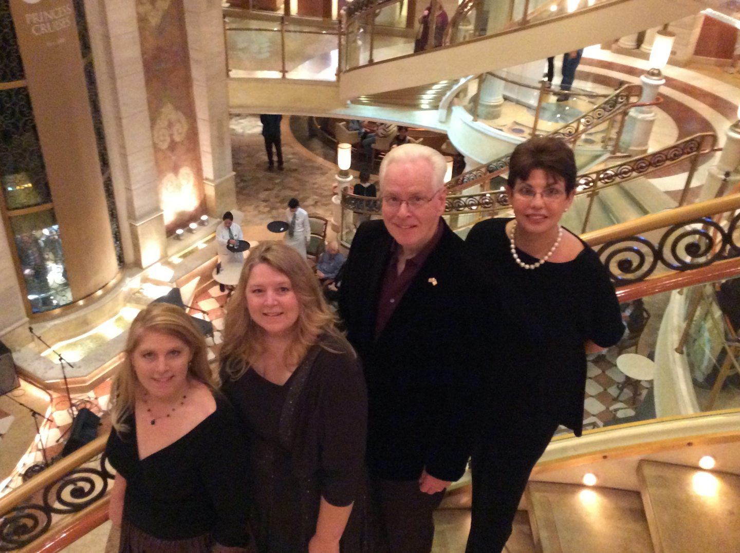 Family photo on center pavilion stairs. Beautiful ship!