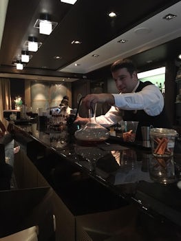 One of our great bartenders in the Haven's private lounge.