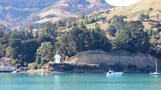 The tender crossing to Akaroa provides spectacular views
