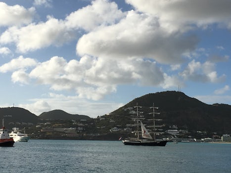 View of ship at St. Marteen