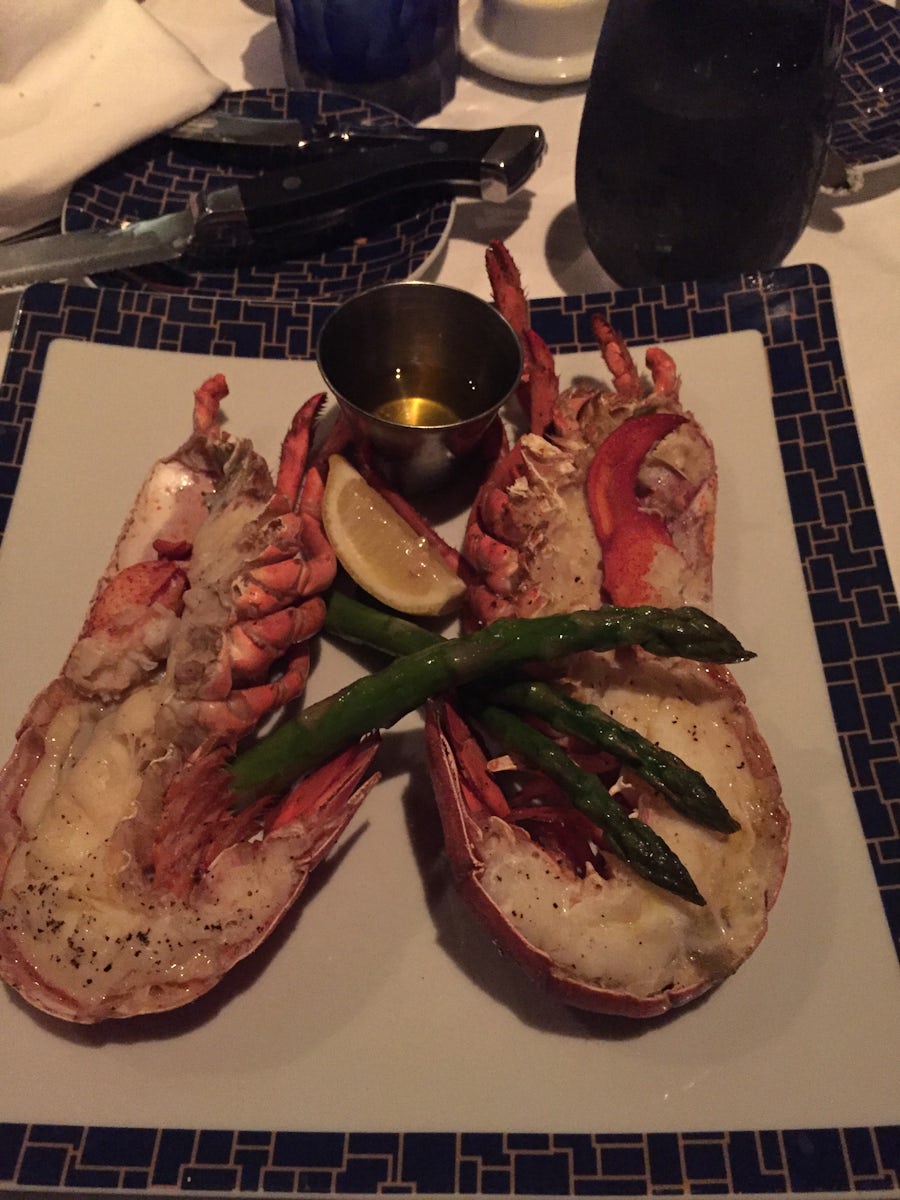 Lobster dinner at Cagney's Steakhouse.