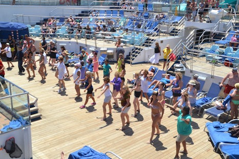 Zumba on the pool deck!  Carnival Valor