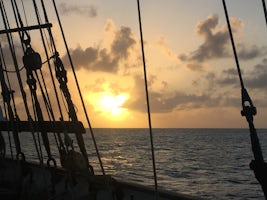 Sunset as seen from the Vela.