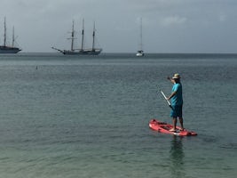 Stand up paddle boards as well as rafts were provided by the ship.