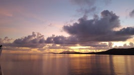 Sunset at Soso Bay on Naviti Island, Yasawa Islands, Fiji from the Fiji Princess