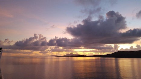 Sunset at Soso Bay on Naviti Island, Yasawa Islands, Fiji from the Fiji Princess