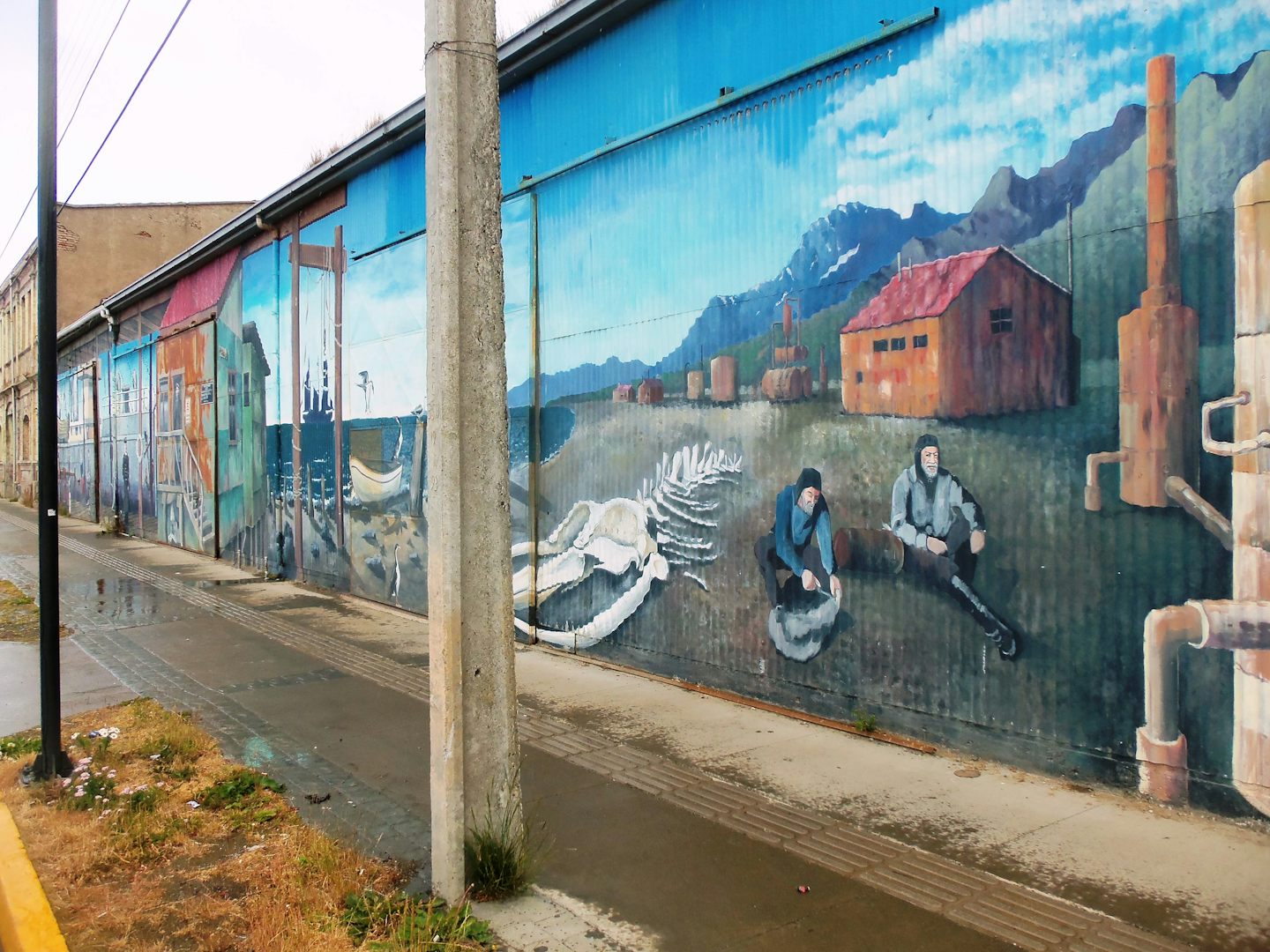 Wall art on the foreshore at Punta Arenas. The only day we had any real rain and strong winds.