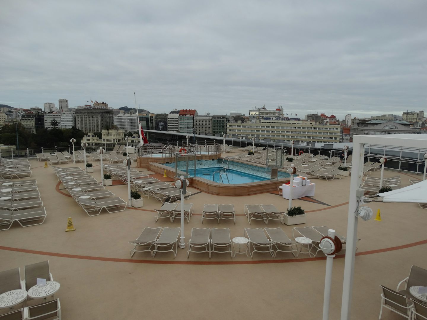 Pool area at rear of ship