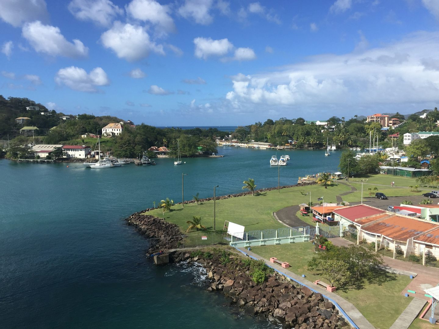 Port of St. Lucia as seen from our balcony.