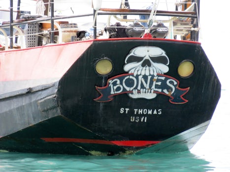 The Bones, as seen from the beach on Water Island, Honeymoon Bay.