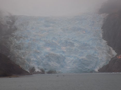Glacier as we skirted Cape Horn.  Note glacier ends/stops at the water's edge.