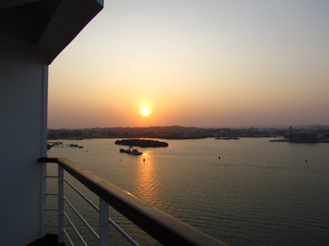 Sunrise at Cartagena, Columbia from the Zuiderdam Observation Deck.