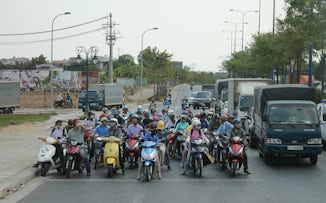 Motor Bikes at traffic lights Ho Chi Minh City