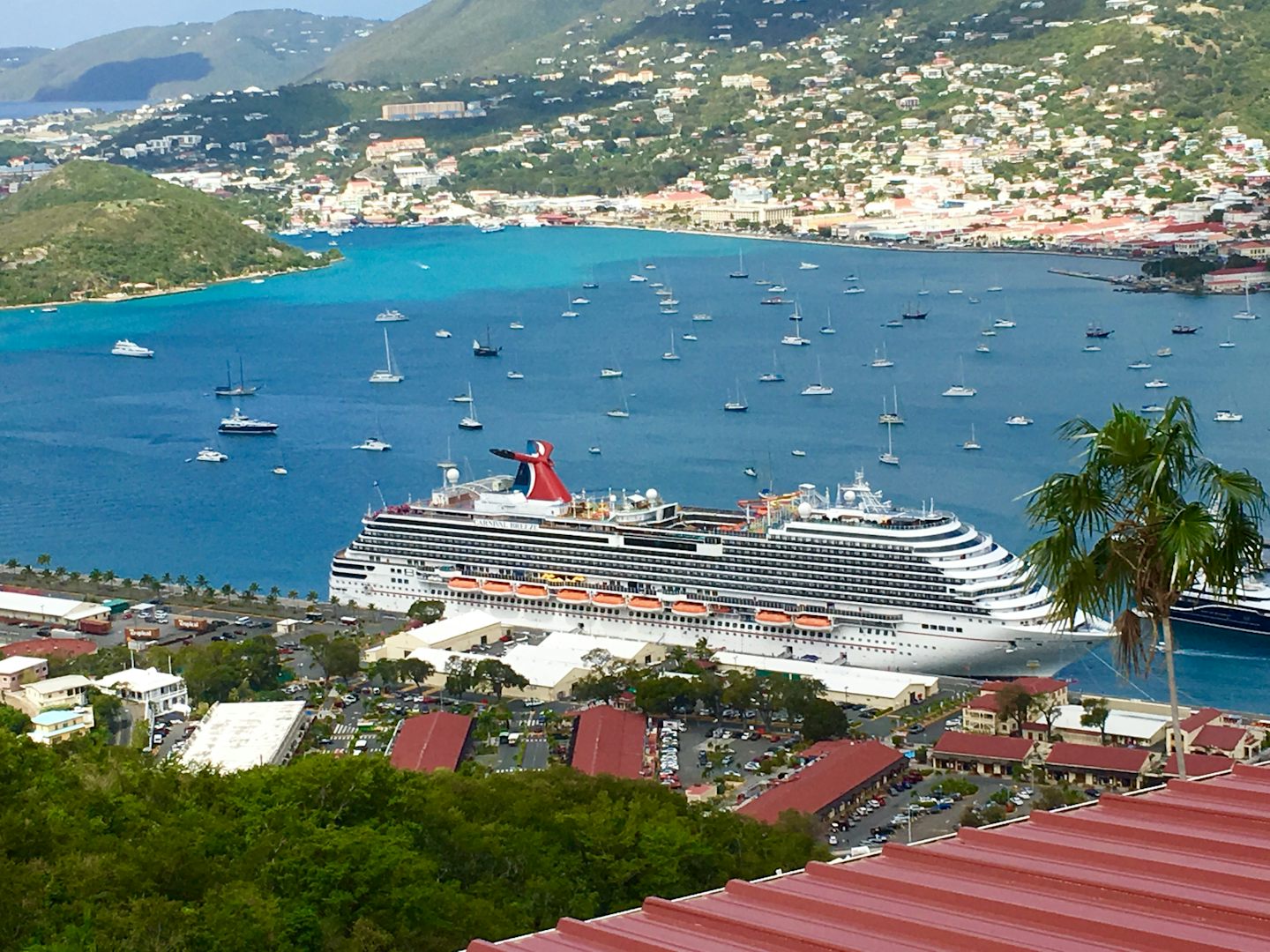 View from cable ride in St. Thomas