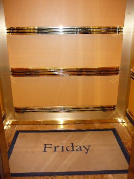 Rug in elevator with day of the week!