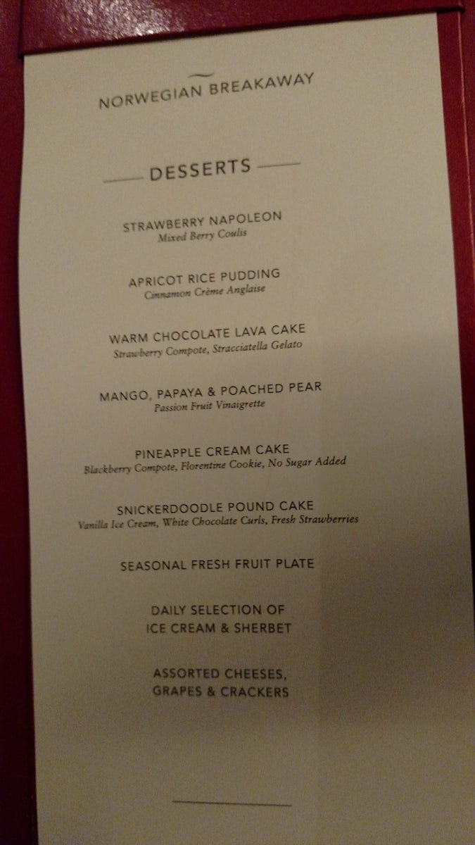 A menu