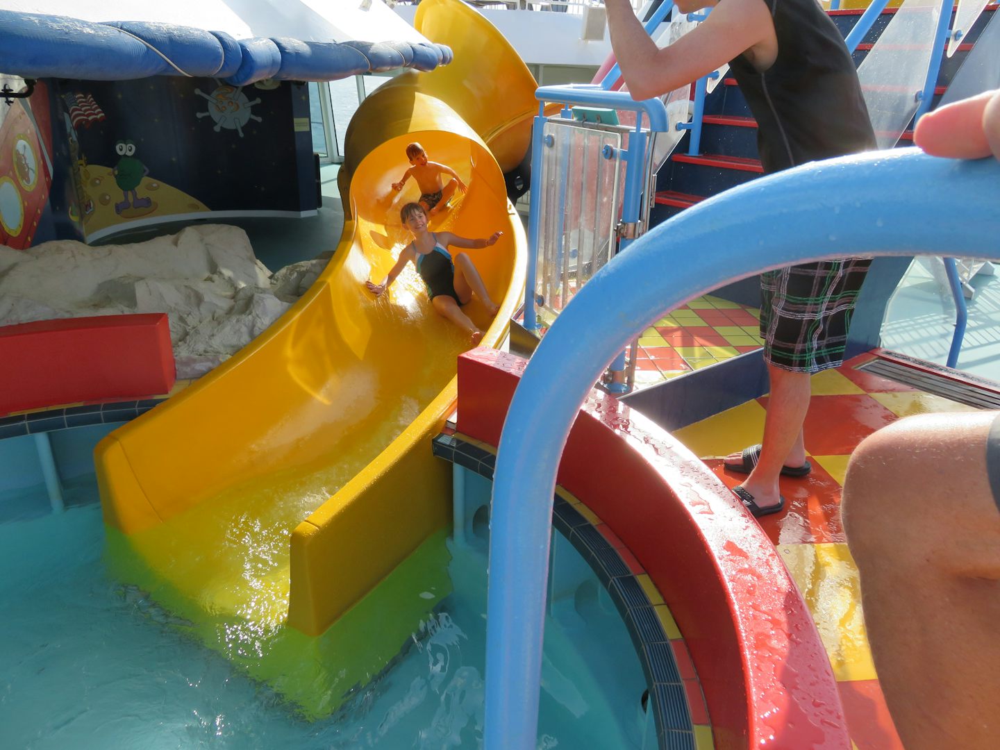 The kid's loved the water slides.