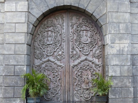 A side door of the UNESCO protected San Augustin Church in Manila.