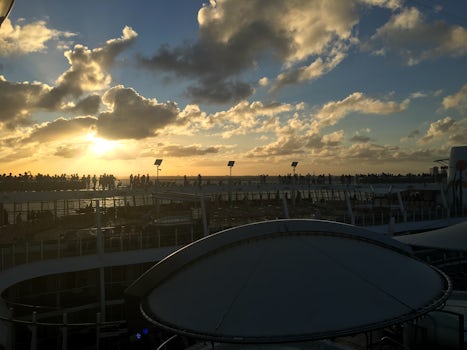 Sunset during departure of Fort Lauderdale. Deck 16 and 15.