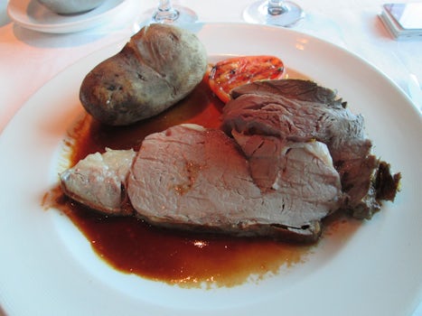 Prime Rib in the Allegro Main Dining room our first dinner onboard