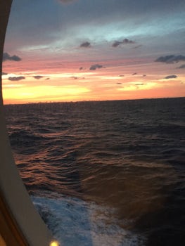 Sunset from our porthole.