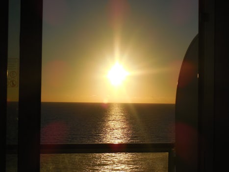 Sunset thru balcony door