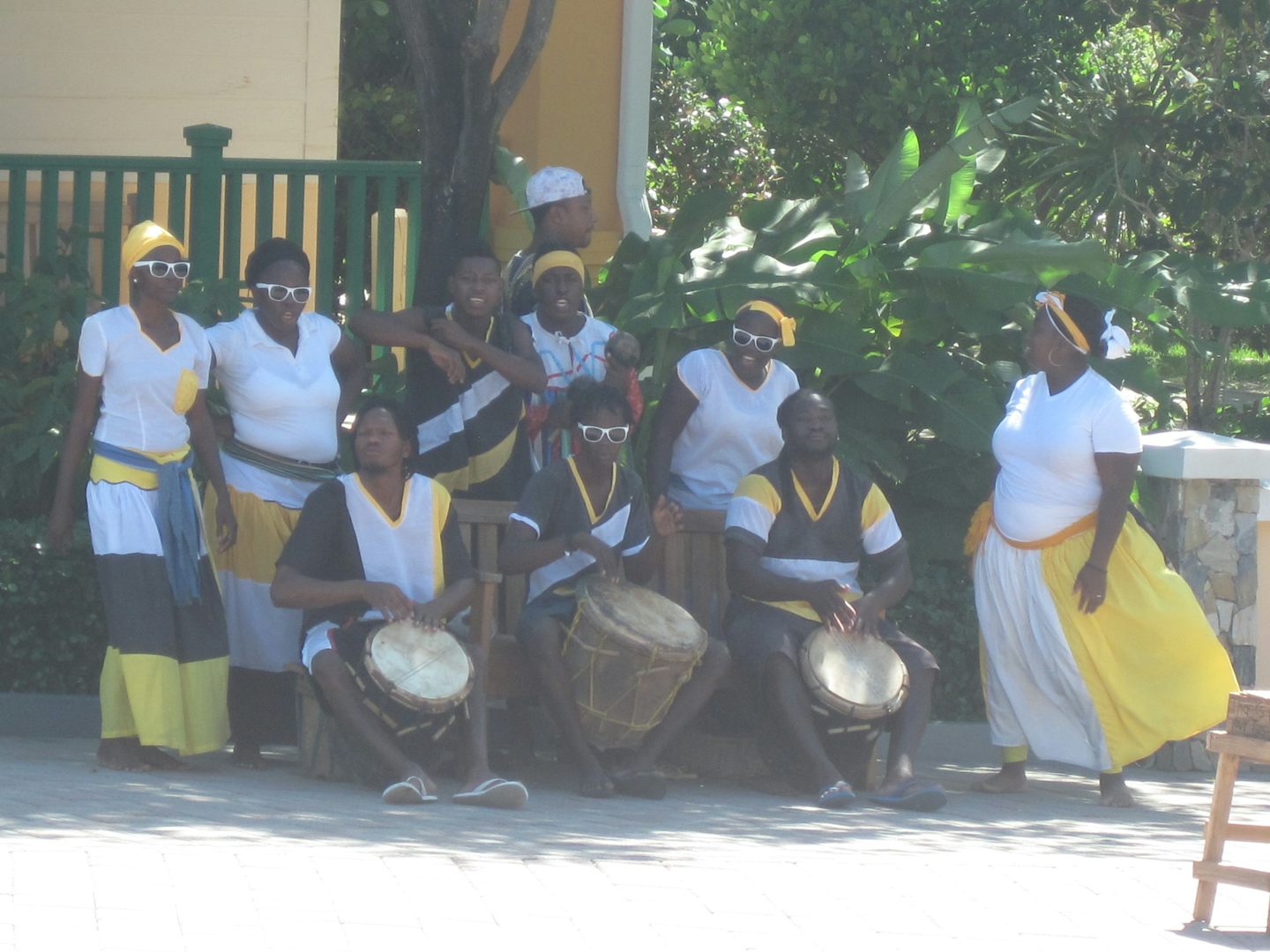 Local group performing in Mahogany Bay shopping area