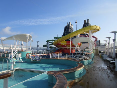 Pool area of the ship.